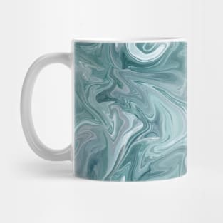 Teal Blue Silk Marble - Digital Liquid Paint Mug